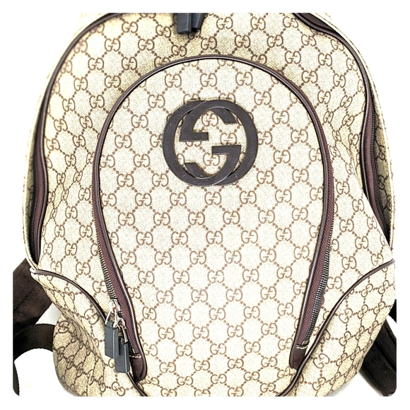 GUCCI GG Interlocking G Med Backpack Coated Canvas - Picture 2 of 8